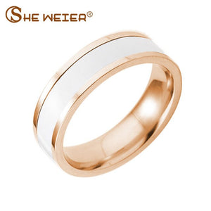 Female engagement couple balance element stainless steel  wedding ring for women bijouterie alliance valentine gift