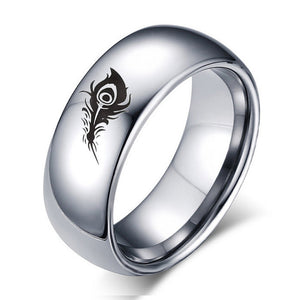 Fashion LOL Game Lover's Ring Rakan and Xayah Couple Rings Titanium Steel/Stainless Steel Feather Ring Valentine's Day Gift Ring