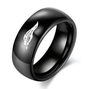 Fashion LOL Game Lover's Ring Rakan and Xayah Couple Rings Titanium Steel/Stainless Steel Feather Ring Valentine's Day Gift Ring