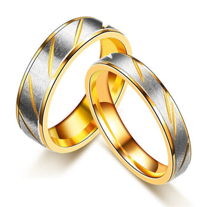 Width 6mm 8mm Size 5.5-14 High Quality Titanium Steel Gold Jewelry Trendy Wedding Classic Rings for Lovers