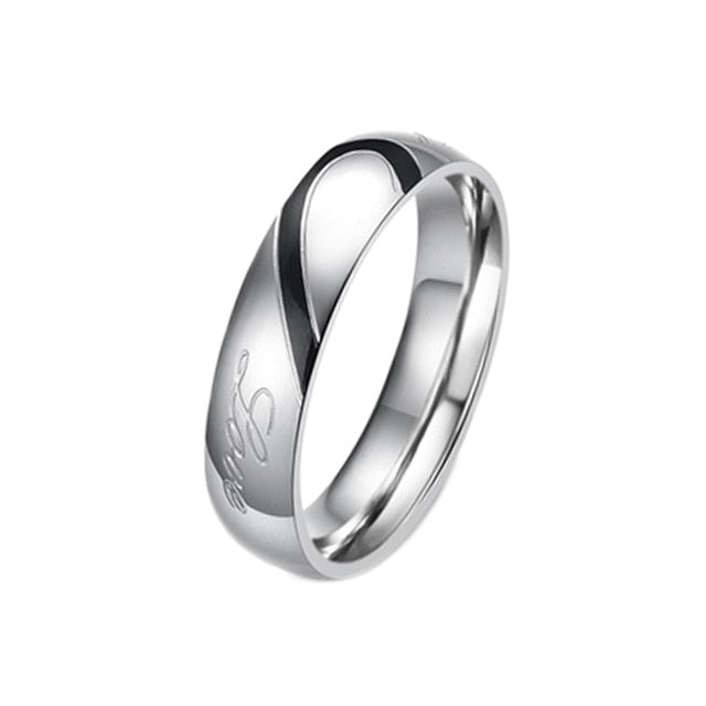 Couple Ring Quality Stainless Steel Heart Alliance Ring For Women Men