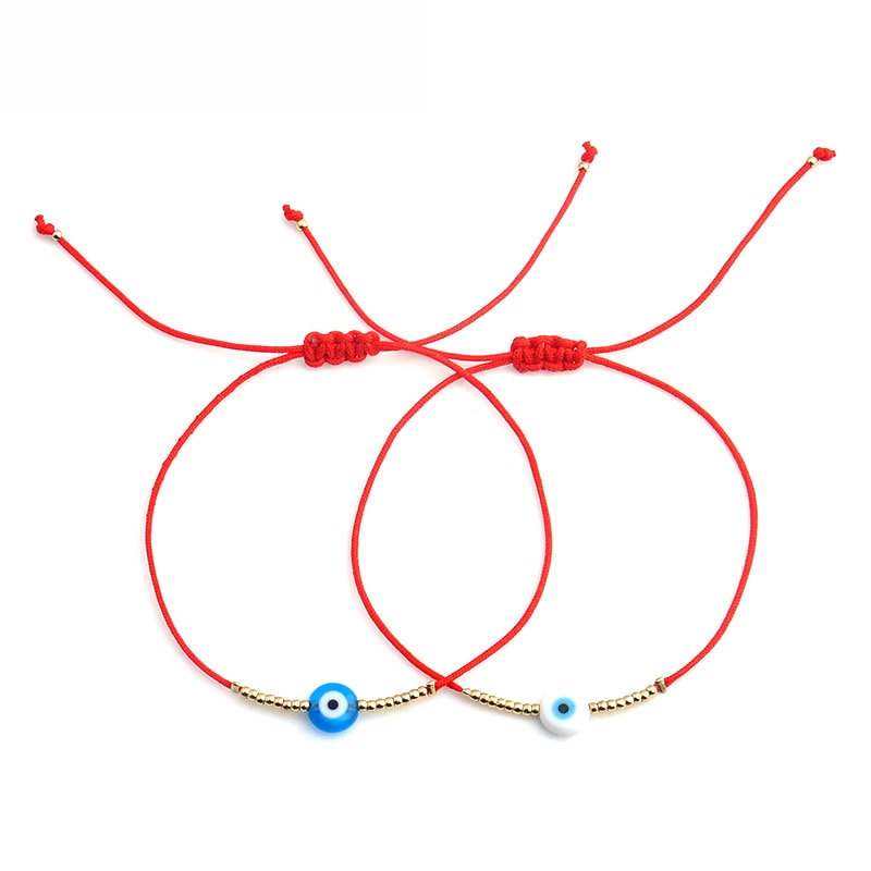 Braided Evil Eye Shell Bracelet Women Men Lucky Red String Charm Bracelets Handmade Couple Rope Jewelry