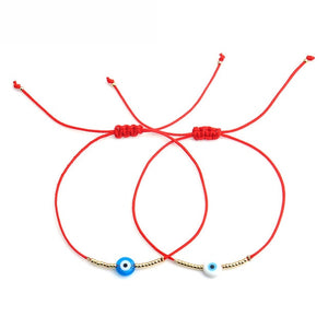 Braided Evil Eye Shell Bracelet Women Men Lucky Red String Charm Bracelets Handmade Couple Rope Jewelry