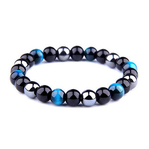 Vinswet Beads Bracelets Men Natural Black Obsidian Hematite Yellow Tiger Eye Bracelet For Women Men Health Protection Jewelry