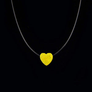 geneneic Female Transparent Fishing Line Necklace Invisible Chain Love Heart Pendant  Women Resin Heart Choker Necklace Jewelry