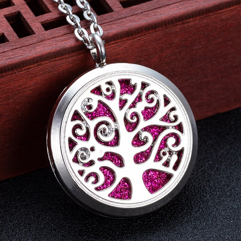 New fashion pendant necklace lovers jewelry accessories gift life tree alloy aroma diffuser cool simple necklace essential oil d