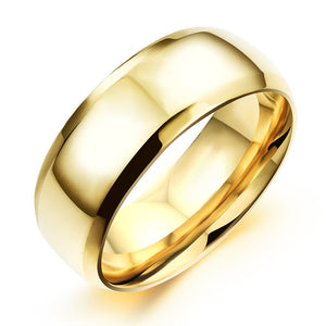 JeeMango Lovers' 316L Stainless Steel Gold Color Couple Ring Jewelry For Women Men