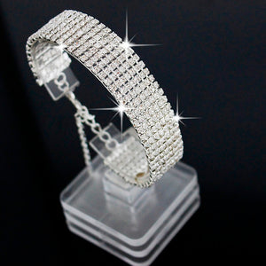 Crystal Rhinestone Bracelet Bangle Wedding Bridal Wristband Jewelry Accessories Bracelet Ornaments Pendientes Wristlet Wristband