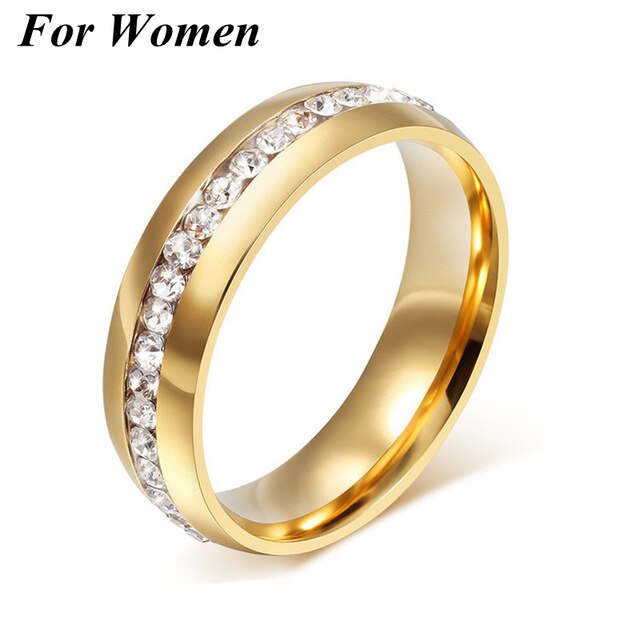 Beiliwol Wedding Rings for Lovers' Women Jewelry  Gold-color Engagement Couple Ring Men Promise Engrave