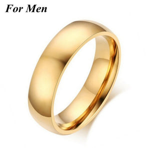 Beiliwol Wedding Rings for Lovers' Women Jewelry  Gold-color Engagement Couple Ring Men Promise Engrave