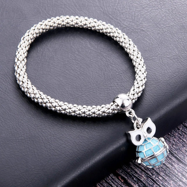 Flower ball Aromatherapy Pendant Bracelet Essential Oil Diffusing Bangle Silver Charm Bracelet Popcorn Chain Jewelry Locket