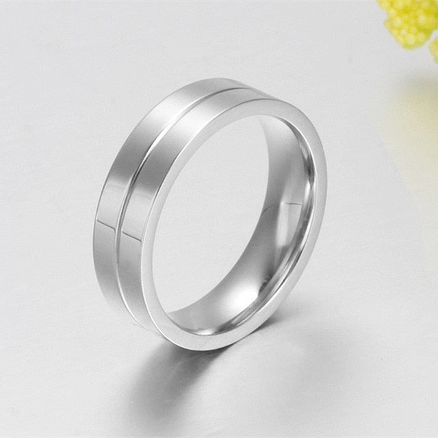 Crystal titanium steel rings couple his and hers promise ring alliances of marriage love ring